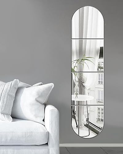 Sqinor Self Adhesive Acrylic Mirror Stick On Full Length Mirrors, Sticky Plexiglass Mirror Tiles Wall Stickers Door Full Body Long Wall Mirrors for Bedroom Living Room Gym Hallway Walls - Cosy Home Interiors Sqinor Self Adhesive Acrylic Mirror Stick On Full Length Mirrors, Sticky Plexiglass Mirror Tiles Wall Stickers Door Full Body Long Wall Mirrors for Bedroom Living Room Gym Hallway Walls - Image 8