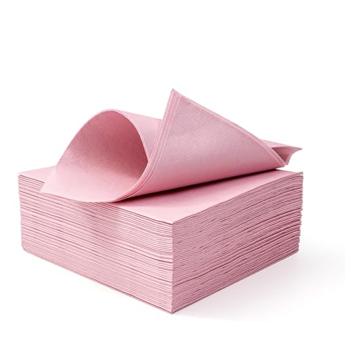 Servilletas Airlaid de 40x40 cm con acabado efecto tela rosa premium para cenas elegantes