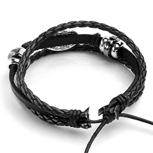 Pulsera de cuero punk gótica unisex ajustable miniatura 5