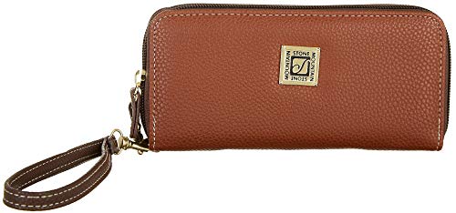 Stone Mountain Cornwall Large Double Zip Wallet One Size Brown/cognac brown