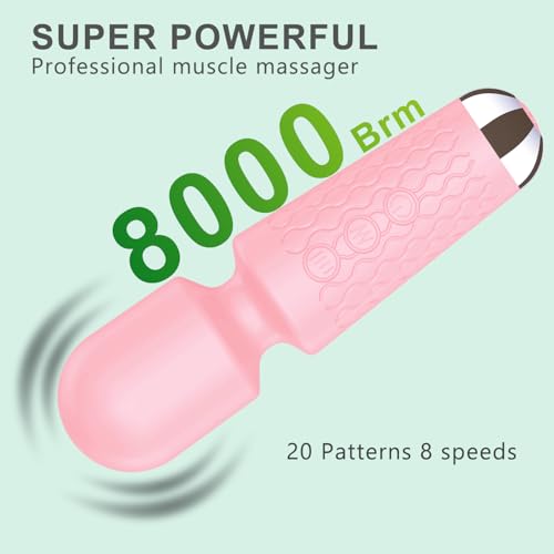 Image of Personal Back Massager - Handheld Waterproof & Rechargeable Massager - 20 Speeds 8 Patterns Vibration Massage - Perfect for Travel Relaxation, Relieves Back, Legs Muscles (Pink)