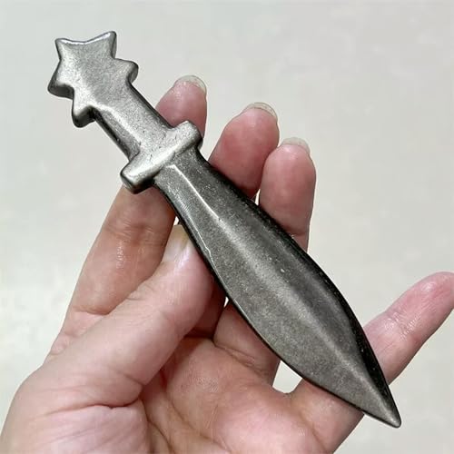 Daga de obsidiana de Plata Natural de 5"+ Cráneo Tallado Cráneo