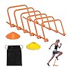 Agility Speed Training Hurdles, Adjustable Agility Training Hurdles for Football, Basketball, Soccer Hurdles Training Equipment Set of 6 with Bag