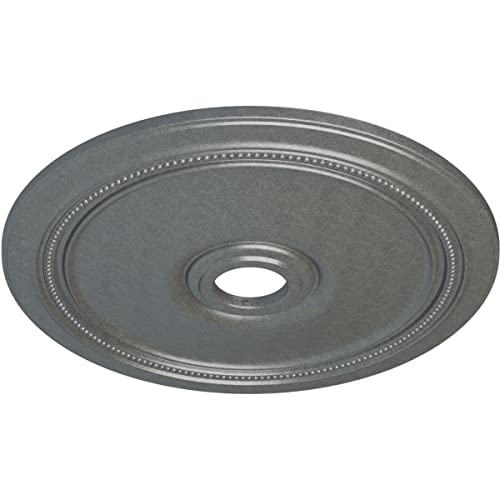 Image of Ekena Millwork CM24DIPLS Diane Ceiling Medallion, 24 inchOD x 3 5 /8 inchID x 1 1 /4 inchP (Fits Canopies up to 6 1 /4 inch), Hand-Painted Platinum