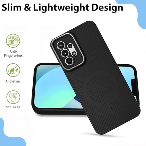 Image of LIRAMARK Rugged Carbon Fibre TPU Armor Silicone Back Cover Case for Samsung Galaxy A23 4G / A23 5G