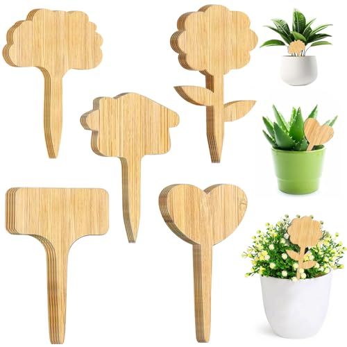 40 Piezas Etiquetas Plantas de Bambú, Signos Plantas Marcadores Jardín, Maceta Marcadores Etiquetas, para Marcar Crecimiento de Plantas, Distinguir Plantas