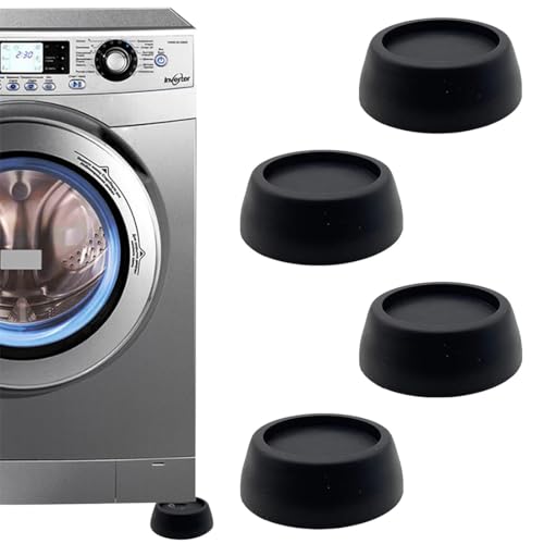 THQAE 4 Pcs anti vibration machine à laver Patin Machine a Laver, Universel Tapis Amortisseurs Lave Linge Socle Anti-Dérapants Pied Drainage Antirouille...