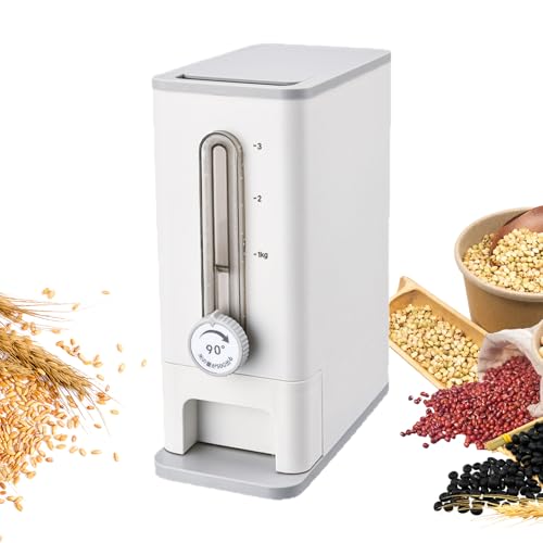 Generisch Contenedor de arroz - Cubo hermético de granola de gran volumen | Dispensador de cereales | Para cocina, despensa, encimera, hogar, restaurante, productos secos, harina, maíz y frijoles