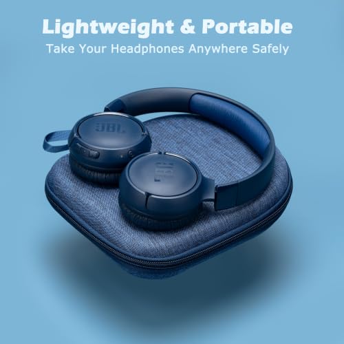 Image of Ginsco Case Compatible with JBL Tune 510BT /520BT /500BT /Junior 320, with Sony WH-CH520 /510, Ultra-Slim Hard Shell Headphone Case for On Ear Headphones (Blue)