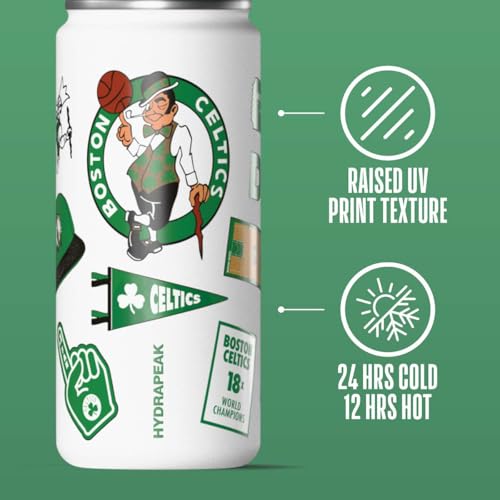 Image of Hydrapeak x NBA Officially Licensed Boston Celtics 20 oz Active Water Bottle with Chug Lid and Handle Reusable Stainless Steel Double Wall Insulated Sports Gift for Kids /Adults