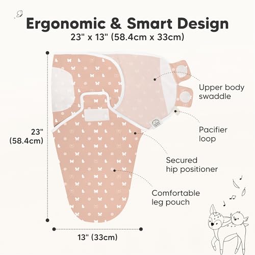 Image of 3-Pack Organic Baby Swaddle Sleep Sacks - Swaddles for Newborns, Infant 3-6 Months, Baby Girls, Boys, Soft & Snug Newborn Sleep Sack, Nursery Swaddling Blankets (Butterflies, L)