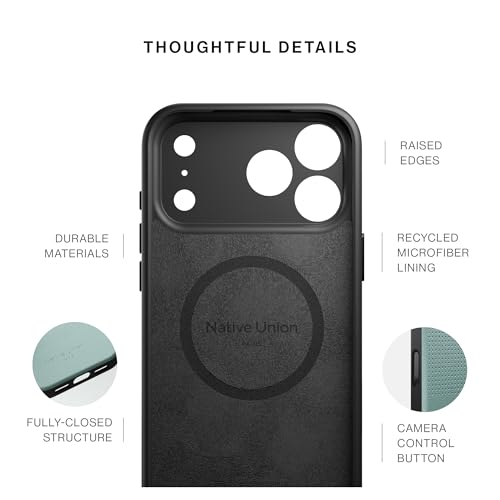 Image of Native Union Active Case - MagSafe Compatible with Built-in Magnets - Rugged Design - Recycled Materials - Ultra-Durable Drop Protection up to 10ft / 3m for iPhone 17 Pro Max (Slate Green)
