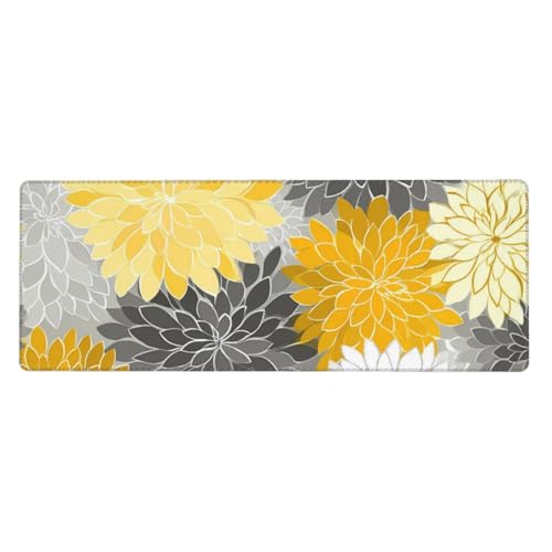 Grand tapis de souris de jeu jaune et gris aux finitions soignées
