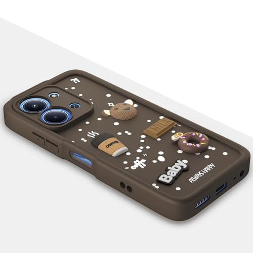 Image of Bintage Ball Bear| Donut| Milk Cake| Baby| Coffee Rubber Case Full Body & Camera Protection Back Cover Compatible for Oppo K13 Turbo 5G - Brown