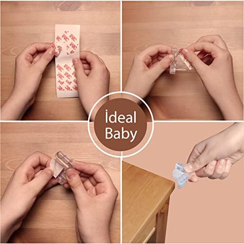 ideal Baby 16 Adet Şeffaf PVC Bebek Köşe Koruyucu | Masa ve Sehpa Kenarı Güvenlik Koruması | 3M Yapışkanlı, İz Bırakmaz, Şeffaf Tasarım - Görsel 4