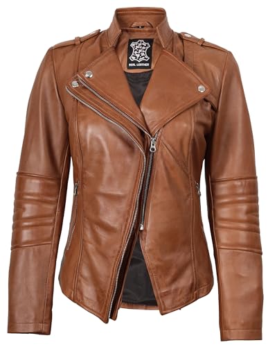 Image of Blingsoul Womens Real Leather Jacket - Asymmetrical Leather Jackets for Women