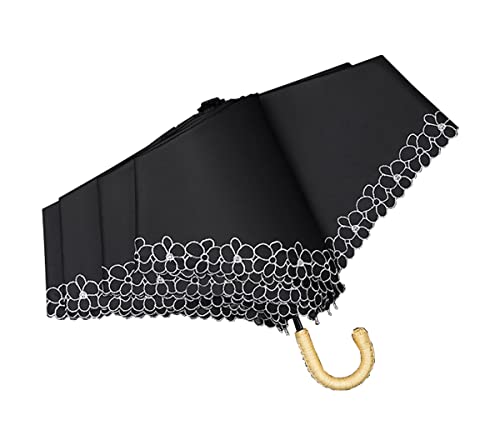 hiino kano 超軽量 日傘 おりたたみ傘 レディース 約173g/193g uvカット 完全遮光／遮熱 晴雨兼用傘 植物ラタン製 アルミ製 J型ハンドル かわいい 日傘兼用雨傘 高密生地 超撥水 耐風 携帯便利 プレゼント