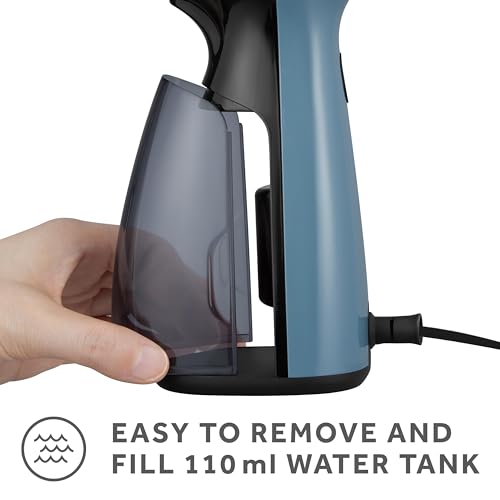 Sunbeam 1000W Compact Handheld Steamer for Clothes, Portable, Travel Steamer, Non-Stick Head, 30s Heat Up, 8 Minutes Continuous Steam, 110ml Water Tank, Bristle Brush, Storage Bag, Blue/Black by Sunbeam - Image 6