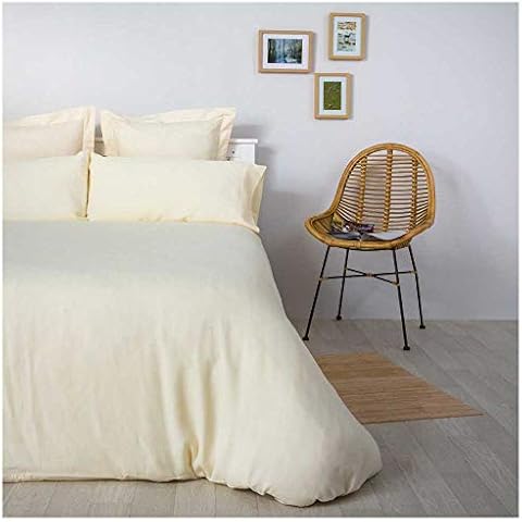 COTTON ARTean Funda Nordica Jacquard Herringbone Beige Cama de 150 ALGODÓN 100% Cover