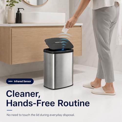 Bote de basura inteligente de acero inoxidable 8L con sensor de movimiento miniatura 6