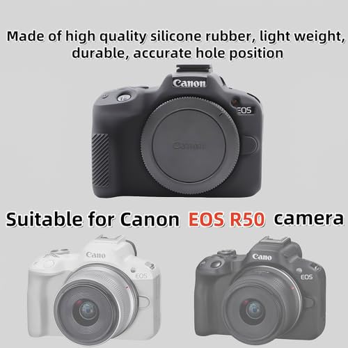 Funda de silicona para cámara Canon EOS R50 negro miniatura 2