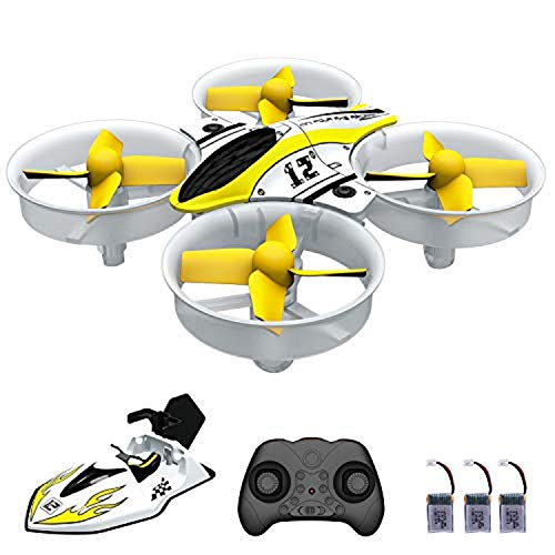 Mini Drone RC Nano Quadcopter for Kids and Beginners, RC Helicopter Plane with Auto Hovering, 3D Flip, Headless Mode and 3 Extra Batteries Toys for Boys and Girls … (Yellow)