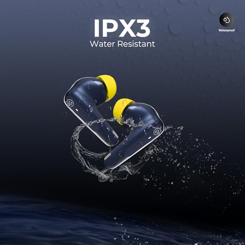 Image of OOGE Wavepods 1 in-Ear Earbuds, 45H Playtime, Dual Silicon Mic, PureTune 12mm Bass Driver,Touch Control,Voice Assistant, Type-C Fast Charging Port, IPX3 Water Resistant (Blue)