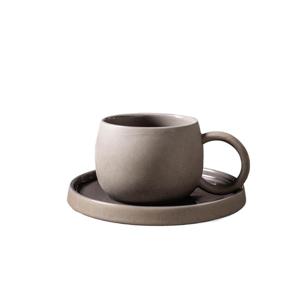 Zestaw filiżanek do herbaty i spodków, filiżanka do kawy biurowa popołudniowa herbata filiżanka do kawy i spodek prosty ceramiczny kreatywny zestaw kubek śniadaniowy kubek na mleko kubek (D)