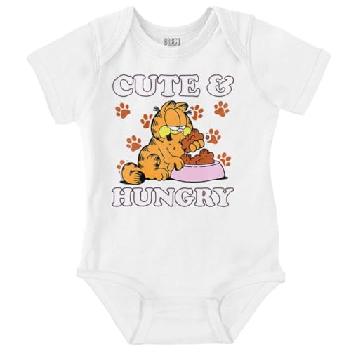 Image of Brisco Brands Garfield Cartoon Cute and Hungry Baby Bodysuit Jumper Girls