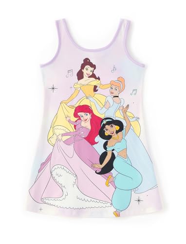 Image of Disney Stitch Princess Frozen Elsa Minnie Mouse Girls Tank Dress Sleeveless A-Line Sundress Summer Beach Clothes 2-9 Years