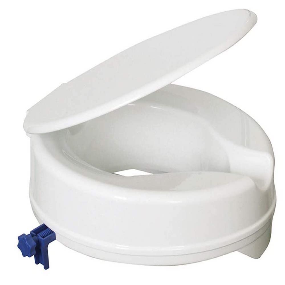 Aidapt VR223LA Erhöhter Toilettensitz Senator aus Kunststoff - 4 Inch, mit Deckel