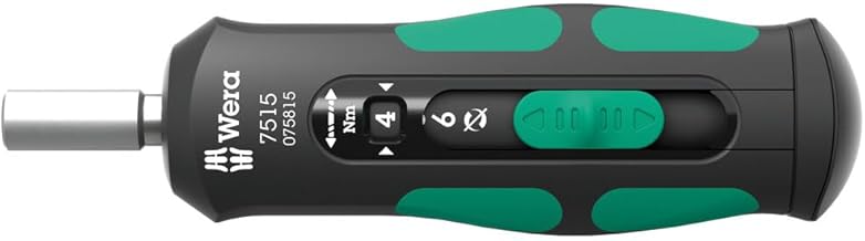 Wera Kraftform Safe-Torque Speed 05075815001 7515 Torque Screwdriver, 2-6 Nm, 1/4 Inch x 2.0-6.0 Nm x 147.5 mm