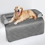 blunique XL Cooling Dog Bed – 45 x 37 inch Waterproof Couch Cover for Dogs Washable, Non-Slip Bottom Self Cooling Mat for Dogs, Durable & Non-Gel, Dog Couch Bed for Sofa Floor Car, Cooling Grey