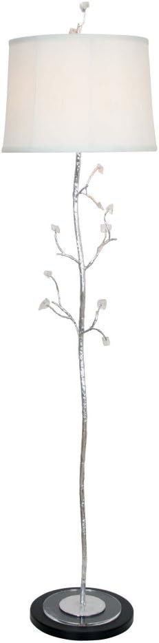 Van Teal 465662 Frigid Crackled Ice Floor Lamp, Silver Leaf/Black Matte