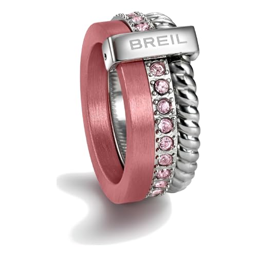 Breil Gioiello TJ1722 collezione BREILOGY, ANELLI da DONNA in ACCIAIO colore ROSA misura 14 con CON PIETRE