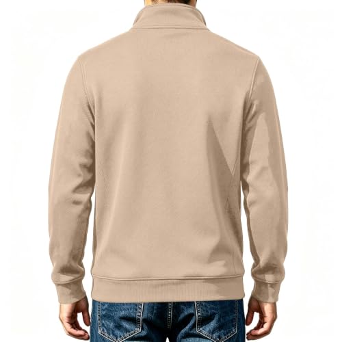 Men's Long Sleeve Shirts Fleece Lined Textured Casual Half Zip Pullover - image 4