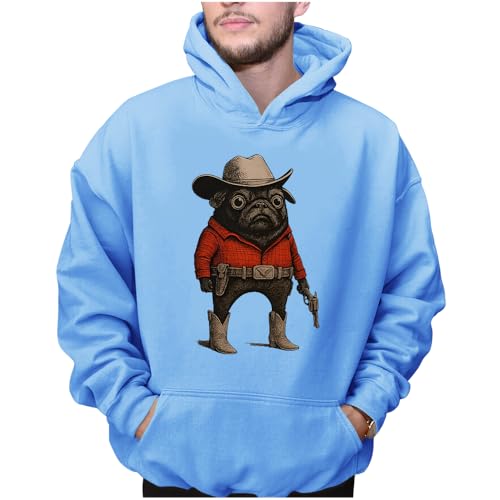 Antidaa Cowboy Pug Dog Sweatshirt & Hoodie Western Outfit Red Pug Cowboy Long Sleeve Unisex Graphic Pullover Top4