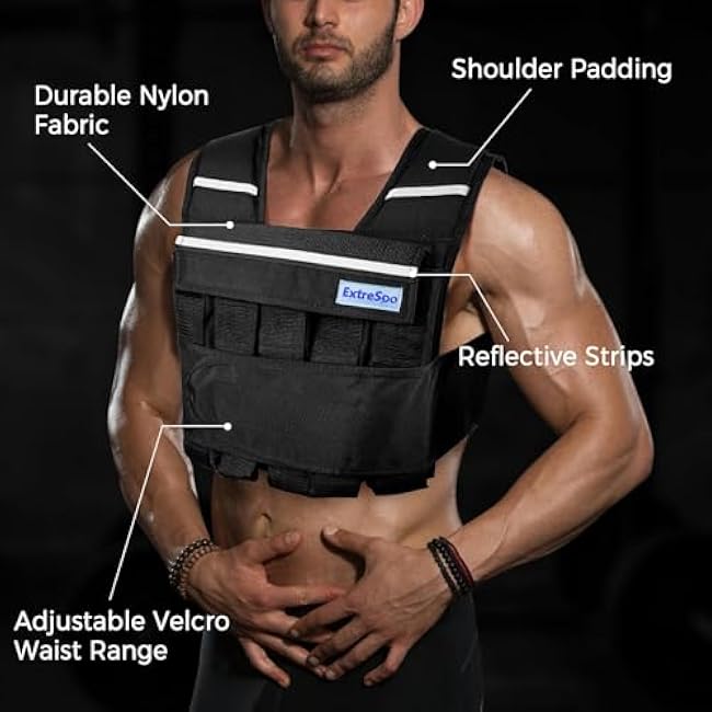 Adjustable Weighted Vest for Men Women, 40lb Rucking Weight Vests Adjustable for Running, Training Workout, Jogging, Walking