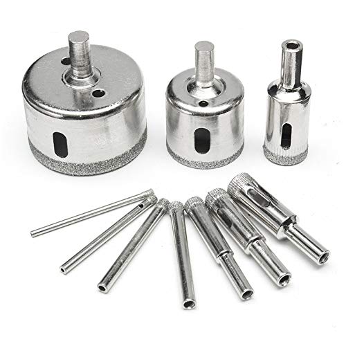 Juego de 10 brocas diamantadas 3-50 mm para vidrio y mármol miniatura 3