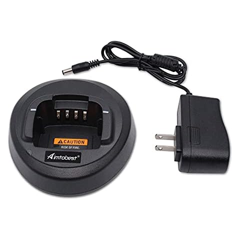 Aimtobest Rapid Charger Compatible for Motorola CP185 CP100D CP476 CP477 CP1300 CP1600 CP1660 EP350 P140 P145 P160 Radio PMNN4476A PMNN4081AR PMNN4080 PMLN5398 PMLN5228A Cover
