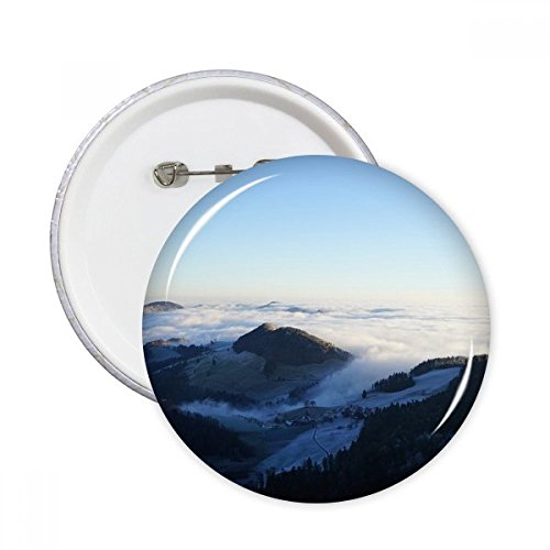 Montagne Nuages Nature Ville Badge Bouton Lot de 5 Broches Rondes Multicolores Taille S pour Vêtement