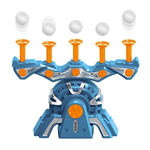 S Sunyokini USB Electric Shooting Targets, Hover Shooting Target with 1Pcs Dart Gun, Air Powered 10pcs Refill Darts, 10 Floating Ball Targets and 5 Flip Air Outlet for Kids (Blue)