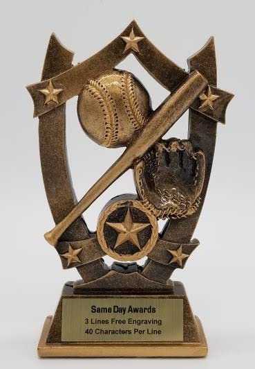 Same Day Awards Sports Star Trophy 6.25 Inches - Engraving Included (Baseball)