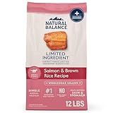 Natural Balance Limited Ingredient Adult Dry Dog Food with Healthy Grains, Salmon & Brown Rice Recipe, 12 Pound (Pack of 1)