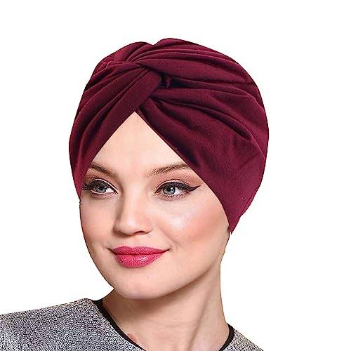 Generisch Gorra de papá de imitación de seda de doble capa para dormir, diadema retorcida, sombrero de belleza, maquillaje, sombrero de casa para mujeres, gorra azul (rojo, talla única)