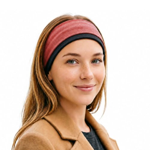 Sukeen Winter Headband for Women, Soft Warm Ear Warmer Headband, Black Red