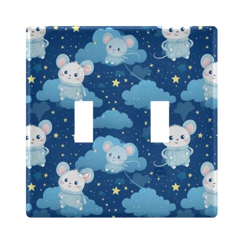 UMIRIKO Cute Mouse Light Switch Cover Plate Covers Decorative Double Toggle Home Decor 202a8515