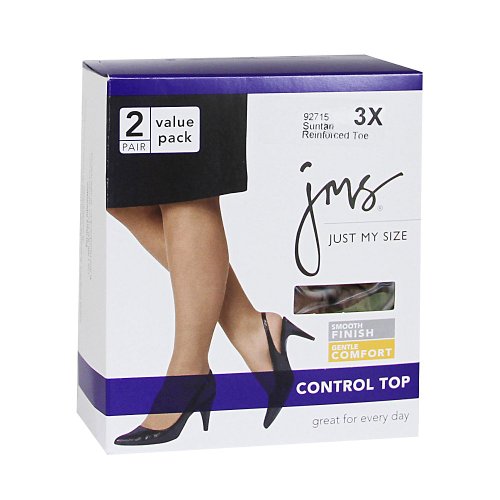 JMS Women's Smooth Finish Control Top Panty Hose_Suntan_XXXX-Large