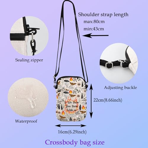 XYANFA Hungery Inspired Crossbody Bag Book And Movie Fans Bookish If We Burn You Burn With Us Purse Travel Sling Purse2