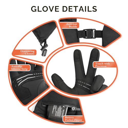 SAVIOR HEAT Thin Heated Gloves for Men Women, Electric Glove with Rechargeable Battery Hand Warmer for Skiing Hiking Hunting Camping Climbing Motorcycling by SAVIOR HEAT - Image 4